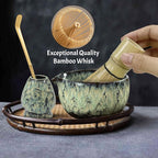 Matcha Whisk Set,6Pcs Matcha Kit Includes Matcha Whisk and Holder,Matcha Bowl with Spout,Matcha Sifter and 2Pcs Matcha Spoon,Suitable as a gift for those who like matcha (Quenching Blue)