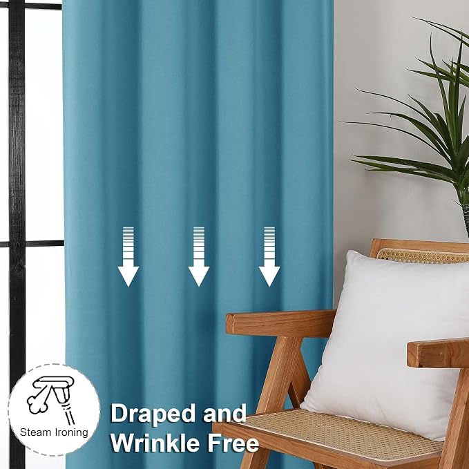 Simplebrand Ava Turquoise Short Blackout Curtains - Image 6