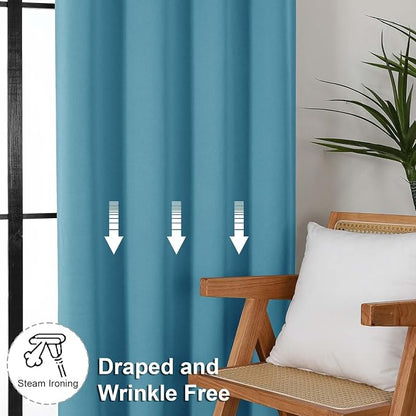 Simplebrand Ava Turquoise Short Blackout Curtains - Image 6