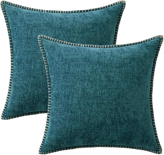 MIULEE Decorative Couch Throw Pillow Covers 18x18 Inch Dark Teal 2 Pack | - Image 6