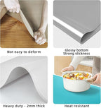 KVK 43.3×25.6in Silicone Mats for Kitchen Counter - Extra Large Silicone Mat Heat Resistant - Glossy Bottom Non Slip - Universal Painting Craft Resin Mat Table Countertop Protector, Dark Grey