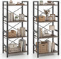 Tangkula 3-Tier Industrial Bookshelf, 16.5" Width Wooden Open Bookcase by TANGKULA