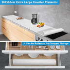 AECHY Extra Large Silicone Mat 78.74”x19.69”x0.08”, Multipurpose Silicone Mat Thick Heat Resistant Mat Shipped Rolled Up Kitchen Counter Mat Nonslip Silicone Mats for Kitchen Counter Translucent