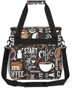 Day with the of Coffee Cafe Coffee Maker Carring Bag Travel Carrying Storage Tote Bag Compatible with Keurig K-Mini or K-Mini Plus Portable Single Serve Coffee Brewer Case with Pockets for K-cup Pods