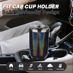 40 oz Tumbler with Lids and Straws, Stainless Steel Insulated Coffee Tumbler, Double Wall Vacuum Insulated Travel Mug Cup, Leakproof Thermal Coffee Cup for Hot and Cold Drinks (Glitter Black)