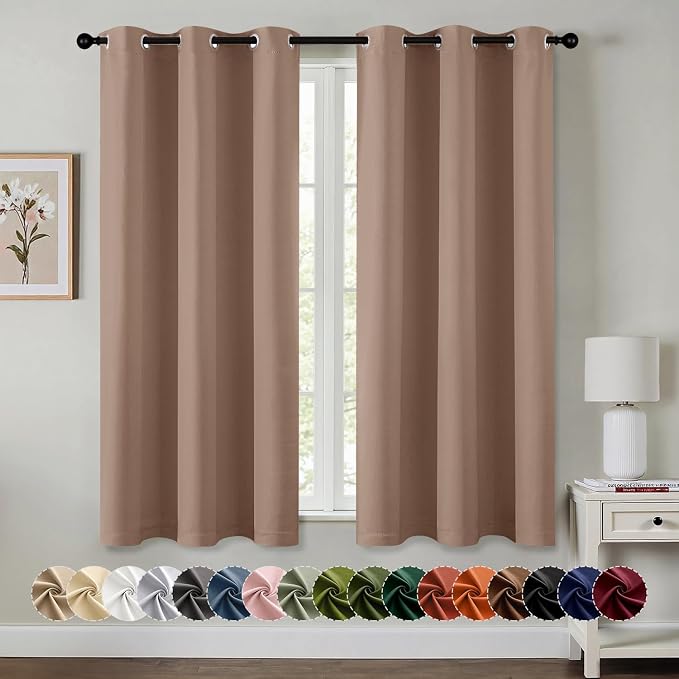 MIULEE Blackout Curtains for Bedroom 2 Panels 40 x 54 Inch Long Cappuccino | by MIULEE