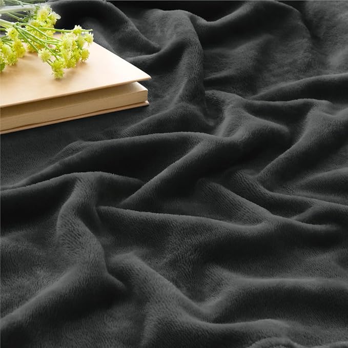 BEDELITE Fleece Blanket Soft Plush Full Bed Blanket Charcoal Grey 84"x90" | - Image 4