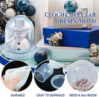 Cloche Bell Jar Display Dome Resin Mold with Base Dice Cup Silicone Mould Set Creative Jewelry Collectibles Showcase Holder Display Jar Resin Crafts for Epoxy Casting Home Decor Party Supplies