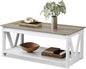 WLIVE Farmhouse Coffee Table, Modern Center Table by WLIVE
