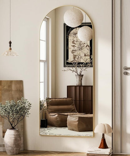 HARRITPURE 64"x21" Arched Full Length Mirror Free Standing Leaning Hanging - Image 6