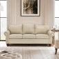 81" Genuine Leather Sofa, Classic 3-Seater Couchs by Thesupportyouneed