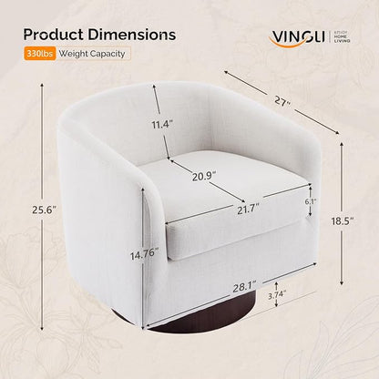 VINGLI 360°Swivel Accent Chair - Image 2