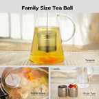 Reinmoson 2 Pack Large Tea Ball Infuser for Loose Leaf Tea & Spice Ball for Cooking Soup, 304 Stainless Steel, Threaded Lid, Chain Hook, Extra Fine Mesh Tea Strainer Ball for Herb, Iced Tea