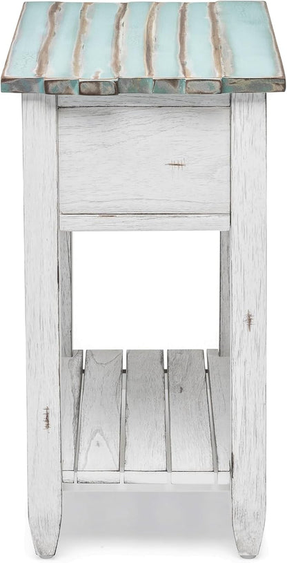 Sea Winds Trading Picket Fence Chairside Table Kiln-Dried Solid Wood Distressed - Image 4