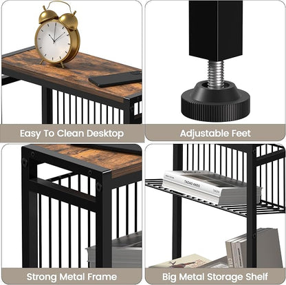 Small Side Table Set of 2 for Small Space, 3-Tier Narrow End Table - Image 8