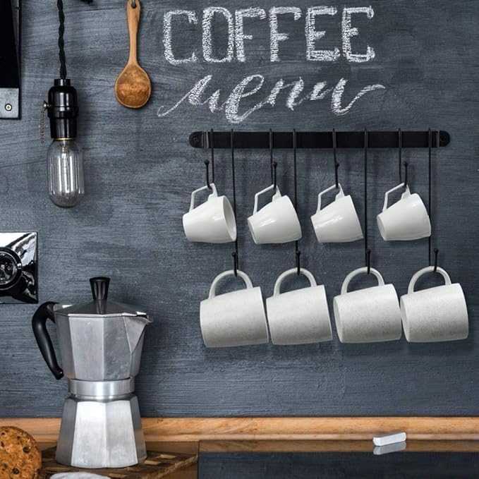 AJART Coffee Bar Decor Mug Holder: 17" Coffee Cup Rack for Home Kitchen Office Dining Room Cafe Bar