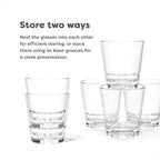 TOSSWARE RESERVE 10oz Stacking Old Fashioned, SET OF 4, Premium Quality, Dishwasher Safe & Heat Resistant Unbreakable Plastic Old Fashioned Glasses