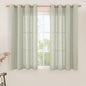 Sage Grey Sheer Linen Curtains 54 Inch Length by LAMIT