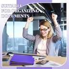 36 Pcs Classification Folders Letter Size, Back to School Supply for Teacher, Student, 2 Pocket Dividers Pressboard File Folder Bulk with 2 Fasteners, 2 in Expanding File Organizer (Purple)