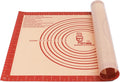 Extra Thick Silicone Pastry Mat Large for NonStick Silicone Baking Mat with Measurement，for Kneading, Fondant/Counter Pad, Dough Rolling, Silicon Cookie Sheet, Pie Crust Bake(16×24, Red)