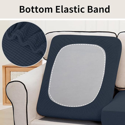 Easy-Going Stretch 2 Pieces Loveseat Couch Cushion Cover - Image 4