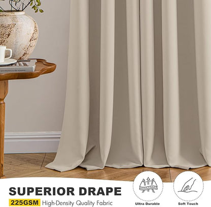 MIULEE Blackout Curtains for Bedroom 2 Panels 40 x 84 Inch Long Light Beige | - Image 5
