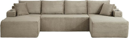134 Inch Modular Sectional Sleeper Sofa, Boneless Cloud Couch - Image 9