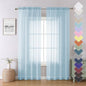 Light Blue Sheer Curtains 84 Inches Long 2 Panels, Light Filtering Solid Voile by Lecloud