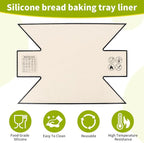 2Pcs Silicone Bread Loaf Pan Liners, Extra Thick Silicone Baking Mat for Dutch Oven, Non-Slip & Easy Clean Reusable Sourdough Bread Baking Supplie - For Bread, Cookies, Pastry (black)