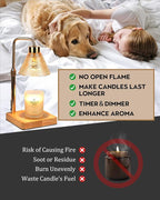 Candle Warmer Lamp with Timer Dimmable, Adjustable Height, Anniversary Women Gifts for Her Girlfriend, House Warming Gifts New Home Room Decor, Wax Warmer Lamp for Jar Candles with 2 Bulbs