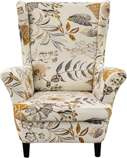 KRFOONN Wingback Chair Covers Slipcovers 2 Piece Stretch Wing Chair Covers by KRFOONN