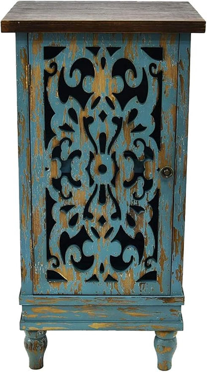 eHemco Distressed Blue Accent End Table - Image 8