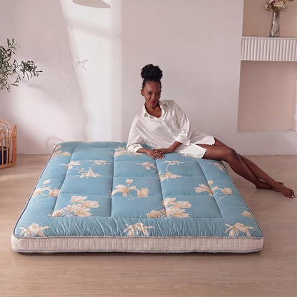 MAXYOYO Floral Printed Futon Mattress, Japanese Floor Mattress Quilted Bed - Image 6