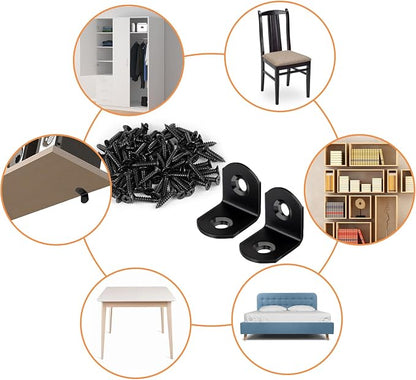 40 Pcs L Bracket Stainless Steel Corner Brace Sets, 90 Degree Right Angle - Image 6