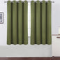 Olive Green Blackout Curtains 52 x 63 Inch Length/Set of 2 Curtain by Lemomo