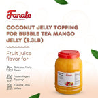 Fanale Coconut Jelly Topping nata de coco for Bubble Tea 8.3 lb | Mango Jelly | for Boba Tea, Smoothies, Slushes, Desserts | 8.3 pound (Pack of 4) | JEL003-CS