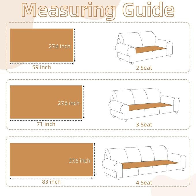 Dog Couch Cover for Sofa 100% Waterproof Faux Linen Sofa Covers for 3 Cushion - Image 5