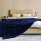 Fleece Plush Throw Blanket Navy Blue 108"x90""for Couch Fuzzy Cozy Flannel | by JIAHANNHA