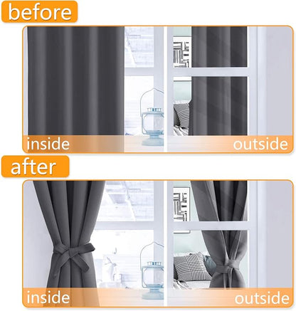 Blackout Curtains for Bedroom, 60 x 84 Inches Long, Dark Grey | Thermal - Image 4