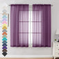 Plum Sheer Curtains 63 Inches Long 2 Panels by OVZME