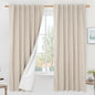 72 Inch 100% Blackout Natural Linen Curtains 2 Panels, 52 x 72 Inch | Linen by LAMIT