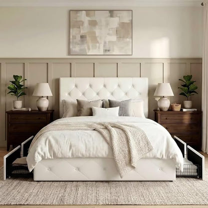 Allewie Upholstered Queen Size Platform Bed Frame - Image 3