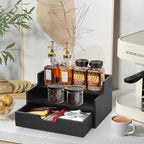 Coffee Pod Holder with Drawer, 3-Tier Wood K Cup Organizer for Countertop, Coffee Bar Organizer Storage Box, Coffee Station Organizer for Kitchen Coffee Station Decor