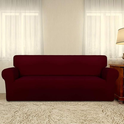 PureFit Stretch Couch Covers for Sofa Large Sofa Slipcovers Wine | 1-Piece - Image 2