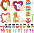 30 Pcs Sandwich Cutter and Sealer Set, Sandwich Cutters for Kids Lunch, Decruster Sandwich Maker,Vegetable Cutter Shapes,Bread Cookie Cutters for Kids Lunchbox and Bento Box