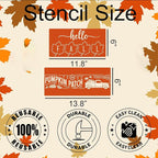 Fall Stencils for Painting on Wood Pumpkin Thanksgiving Stencil Reusable Hello Fall Stencils for Door Mats Porch Hanger Wood Sign Decor