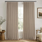 MIULEE Copper Brown Pinch Pleated 100% Blackout Linen Curtains 40x84 Inches | by MIULEE