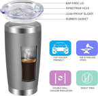 VEGOND 20oz Tumbler with Lid and Straw Stainless Steel Tumbler Cup Vacuum Insulated Double Wall Travel Coffee Mug Powder Coated Coffee Cup(Grey 1 Pack)