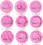 9 Pcs Flowers Fondant Molds Silicone Molds for Cupcake Dessert Chocolate Jelly Cookie Decor, Jewelry, Pastry, Chocolate,Handmade Soap Mould Candy Making