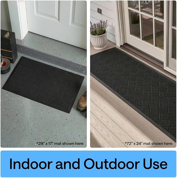 GORILLA GRIP 100% Waterproof All-Season WeatherMAX Doormat, US Designed Natural - Image 9